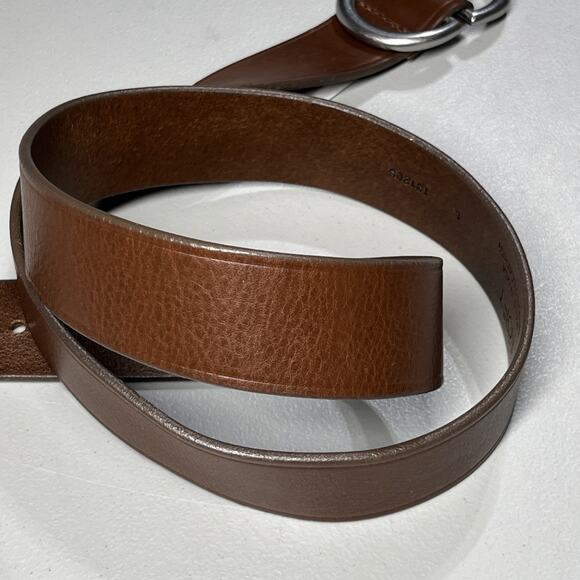 LOFT Leather Belt Womens Large Brown Silver Tone Buckle and Keeper Made in USA - Picture 4 of 8